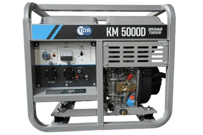 Генератор дизельный 5,0 кВт 220В с электростартером и колесами TOR KM5000D по ценам производителя в Воронеже с доставкой по всей России