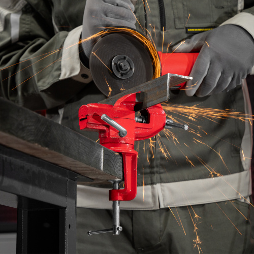 Тиски слесарные, 50 мм, настольные, поворотные, c наковальней MTX по ценам производителя в Воронеже с доставкой по всей России