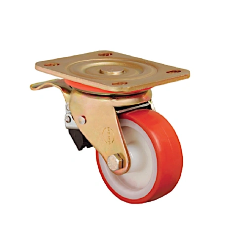 Колесо сверхмощное поворотное с тормозом ED01-ZBP-125-F 125мм купить в Москве с доставкой по всей России | ProtosMarket.ru