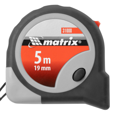 Рулетка Continuous fixation,5 м х 19 мм,двухкомпонентный корпус,плавная фиксация Matrix по ценам производителя в Воронеже с доставкой по всей России