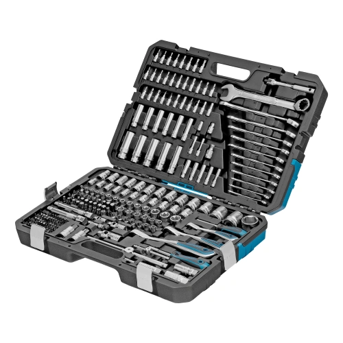 Набор инструментов, 1/2", 3/8", 1/4", CrV, 120 зубьев, 216 предметов Gross по ценам производителя в Воронеже с доставкой по всей России