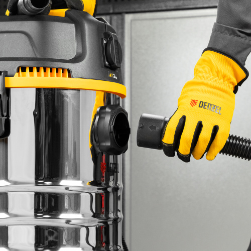 Пылесос строительный RVC30, 1400 Вт, бак 30 л, шланг 3 м, розетка с автосинхр. Denzel по ценам производителя в Воронеже с доставкой по всей России