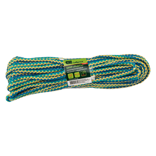 Шнур вязаный полипропиленовый с серд."Радуга", 6 мм, L 20 м, Сибртех по ценам производителя в Воронеже с доставкой по всей России