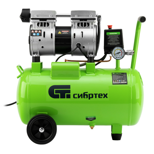 Компрессор безмаслянный малошумный МБ 1100/24,1100 Вт, 24 л, 170 л/мин Сибртех по ценам производителя в Воронеже с доставкой по всей России