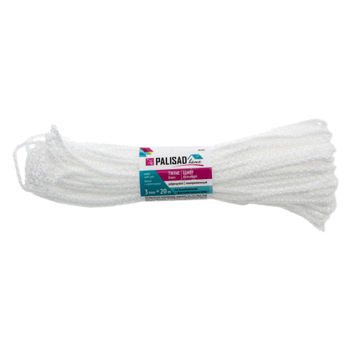 Шнур бельевой полипропиленовый с сердечником, 3 мм, L 20 м, белый, Home Palisad по ценам производителя в Воронеже с доставкой по всей России