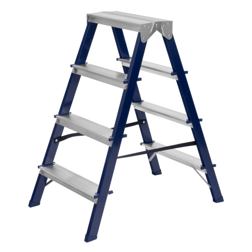 Стремянка двусторонняя 4 ступени, стальная, Сибртех по ценам производителя в Воронеже с доставкой по всей России