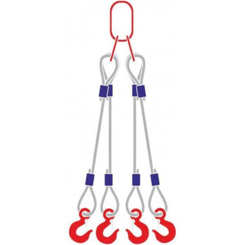 Строп канатный 4СК, с 4 крюками 25Т x 6М по ценам производителя в Воронеже с доставкой по всей России