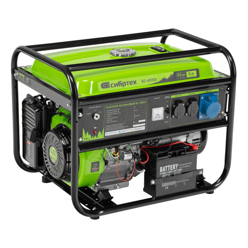 Генератор бензиновый БС-6500Э, 5.5 кВт, 230В, четырехтактный, 25 л, электростартер Сибртех по ценам производителя в Воронеже с доставкой по всей России