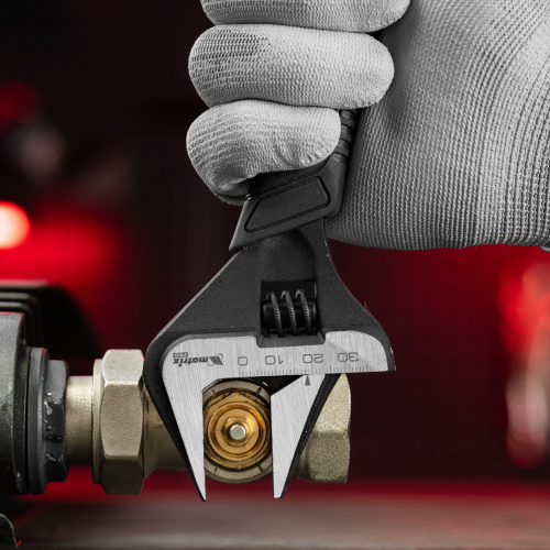 Ключ разводной, тонкие губки, фосфатированный, двухкомпонентная рукоятка, 200 мм, PRO Matrix по ценам производителя в Воронеже с доставкой по всей России