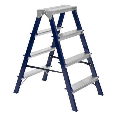 Стремянка двусторонняя 4 ступени, стальная, Сибртех по ценам производителя в Воронеже с доставкой по всей России