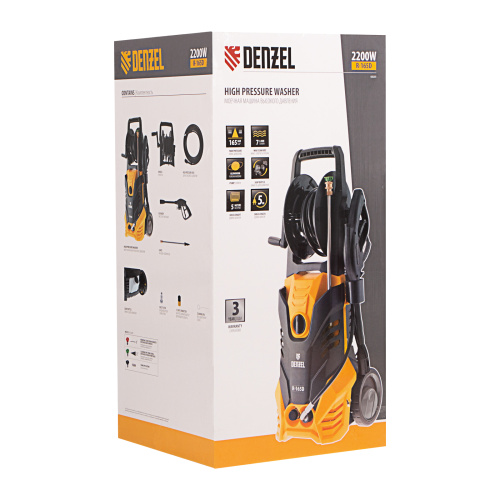 Моечная машина высокого давления R-165D, 2200 Вт, 165 бар, 7 л/мин, с барабаном Denzel по ценам производителя в Воронеже с доставкой по всей России