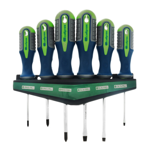 Набор отверток, CrV, трехкомпонентные рукоятки, 6 предметов Сибртех по ценам производителя в Воронеже с доставкой по всей России