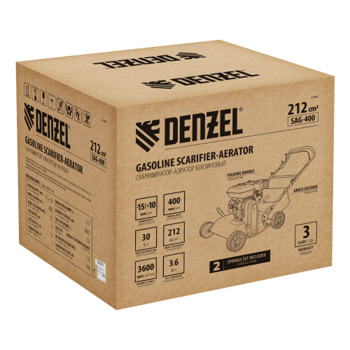 Скарификатор-аэратор бензиновый SAG-400, 212 см3, -15/+10 мм, 40 см Denzel по ценам производителя в Воронеже с доставкой по всей России
