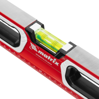 Уровень алюминиевый, магнит, фрезерованный, 3 глазка (1 зеркальный) двухкомпонентные рукоятки, 600 мм Matrix по ценам производителя в Воронеже с доставкой по всей России