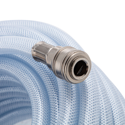 Шланг пневматический ПВХ, 10 x 16 мм, 18 бар, армированный, прозрачный, быстросъемное соединение, 15 м Stels по ценам производителя в Воронеже с доставкой по всей России