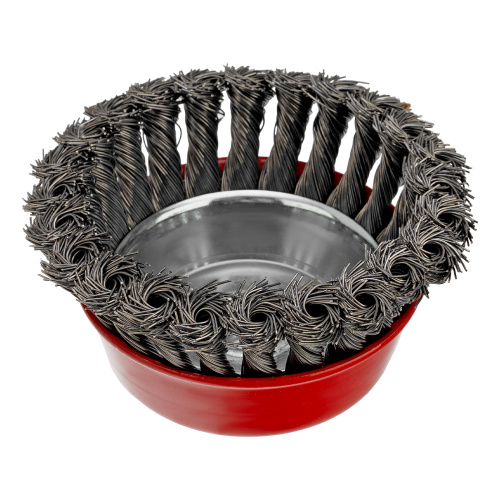 Щетка для УШМ, 100 мм, М14, "чашка", крученая проволока 0.5 мм Matrix по ценам производителя в Воронеже с доставкой по всей России