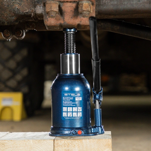 Домкрат гидравлический бутылочный телескопический, 10 т, подъем 180-430 мм Stels по ценам производителя в Воронеже с доставкой по всей России