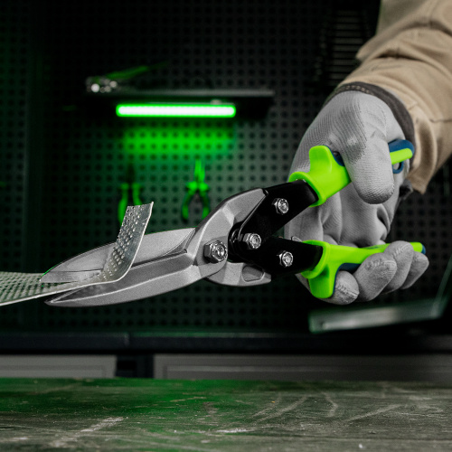 Ножницы по металлу, удлиненные, 285 мм, пряморежущие, двухкомпонентные обрезиненные рукоятки Сибртех по ценам производителя в Воронеже с доставкой по всей России