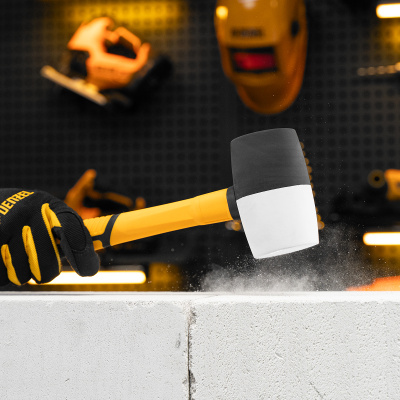 Киянка резиновая, 680 г, черно-белая, фибергласовая рукоятка c TPR покрытием Denzel по ценам производителя в Воронеже с доставкой по всей России