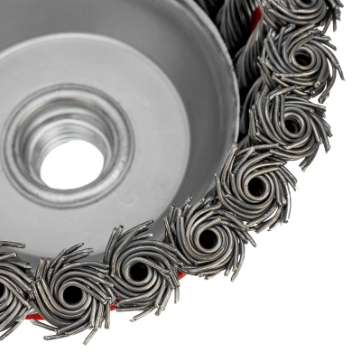 Щетка для УШМ, 100 мм, М14, "чашка", крученая проволока 0.8 мм Matrix по ценам производителя в Воронеже с доставкой по всей России