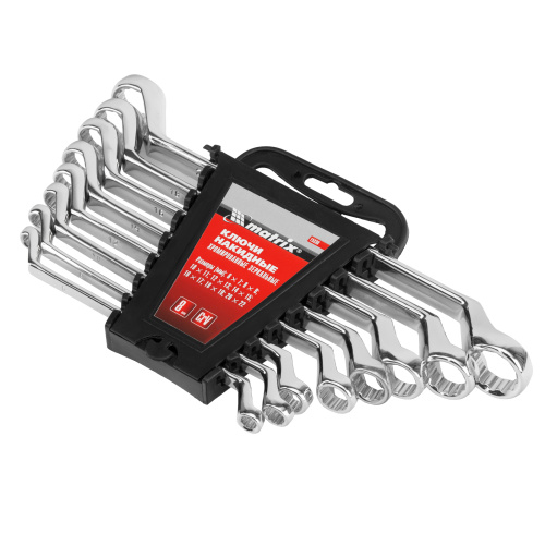 Набор ключей накидных 8 шт, 6-22мм, CrV, Elliptical, зеркальное хромирование Matrix по ценам производителя в Воронеже с доставкой по всей России