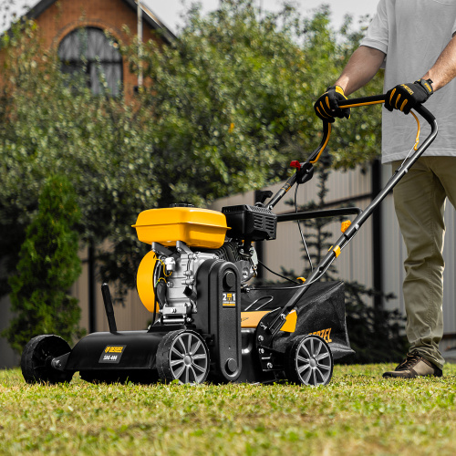 Скарификатор-аэратор бензиновый SAG-400, 212 см3, -15/+10 мм, 40 см Denzel по ценам производителя в Воронеже с доставкой по всей России