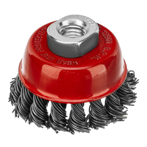 Щетка для УШМ, 65 мм, М14, "чашка", крученая проволока 0.8 мм Matrix по ценам производителя в Воронеже с доставкой по всей России