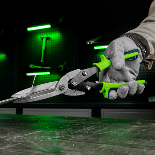 Ножницы по металлу, удлиненные, 285 мм, пряморежущие, двухкомпонентные обрезиненные рукоятки Сибртех по ценам производителя в Воронеже с доставкой по всей России