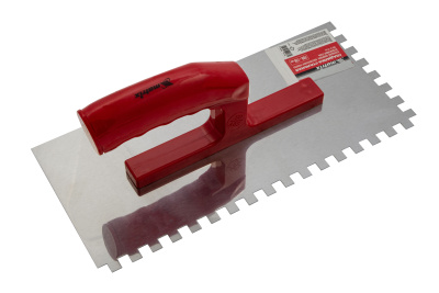 Гладилка из нержавеющей стали, 280 х 130 мм, зеркальная полировка, пластмассовая ручка, зуб 8 х 8 мм Matrix по ценам производителя в Воронеже с доставкой по всей России