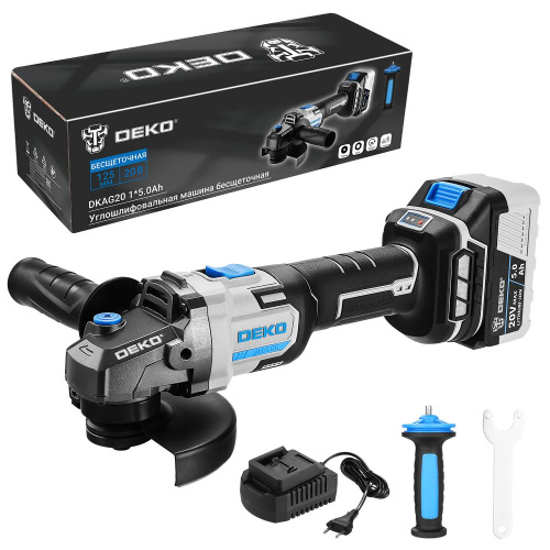 Углошлифовальная машина бесщеточная DEKO DKAG20, 20В, 1*5.0Ач по ценам производителя в Воронеже с доставкой по всей России