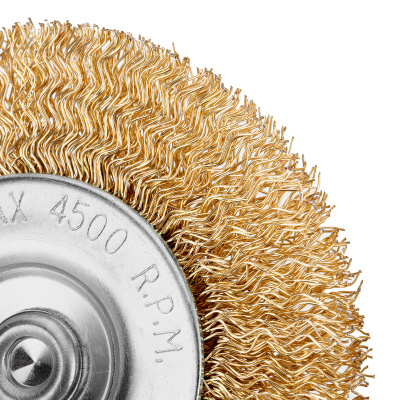 Щетка для дрели, 75 мм, плоская со шпилькой, латунированная витая проволока Matrix по ценам производителя в Воронеже с доставкой по всей России