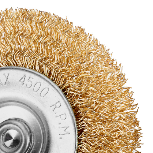 Щетка для дрели, 75 мм, плоская со шпилькой, латунированная витая проволока Matrix по ценам производителя в Воронеже с доставкой по всей России