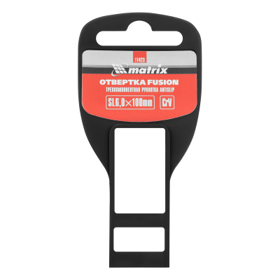 Отвертка Fusion, SL6 х 100 мм, CrV, трехкомпонентная рукоятка "Anti slip" Matrix по ценам производителя в Воронеже с доставкой по всей России