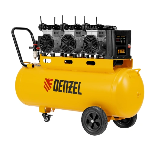 Компрессор безмасляный, малошумный DLS 3300/100, 3300 Вт,3x1100, 100 л, 570 л/мин ,блок управления Denzel по ценам производителя в Воронеже с доставкой по всей России