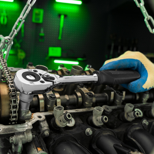 Ключ-трещотка 1/2", 45 зубьев, с быстрым сбросом, CrV, хром Сибртех по ценам производителя в Воронеже с доставкой по всей России