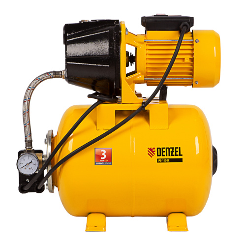 Насосная станция PS1100С, 1100 Вт, 4500 л/ч, ресивер 24 л, подъем 46 м, чугун Denzel по ценам производителя в Воронеже с доставкой по всей России