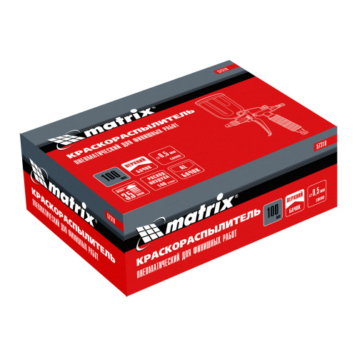 Краскораспылитель пневматический для финишных работ с верхним бачком V 0,1 л, сопло D 0.5 мм Matrix по ценам производителя в Воронеже с доставкой по всей России
