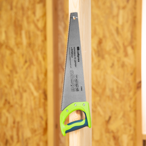 Ножовка по дереву "Зубец", 400 мм, 7-8 TPI, каленый зуб 2D, двухкомпонентная рукоятка Сибртех по ценам производителя в Воронеже с доставкой по всей России