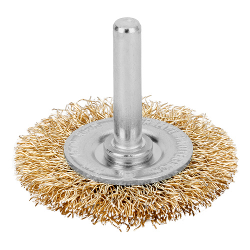 Щетка для дрели, 50 мм, плоская со шпилькой, латунированная витая проволока Matrix по ценам производителя в Воронеже с доставкой по всей России