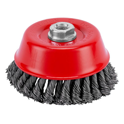 Щетка для УШМ, 125 мм, М14, "чашка", двухрядная, крученая проволока 0.8 мм Matrix по ценам производителя в Воронеже с доставкой по всей России