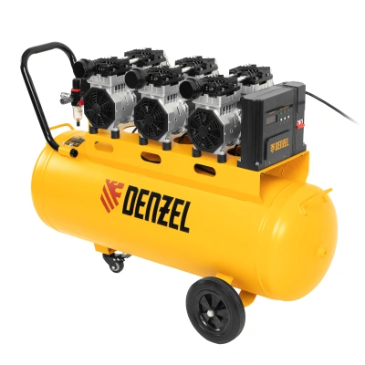 Компрессор безмасляный, малошумный  DLS 2250/100, 2250 Вт, 3x750, 100 л, 410 л/мин блок управления/ Denzel по ценам производителя в Воронеже с доставкой по всей России