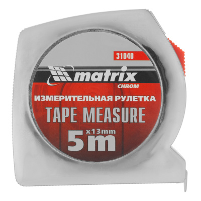 Рулетка Chrom,5 м x 13 мм,хромированный корпус Matrix по ценам производителя в Воронеже с доставкой по всей России
