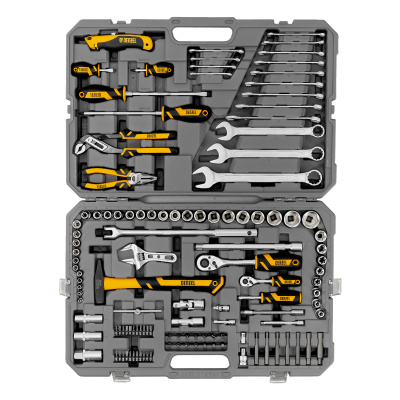 Набор инструментов, 1/2", 1/4", CrV, S2, пластиковый кейс, 122 предмета Denzel по ценам производителя в Воронеже с доставкой по всей России