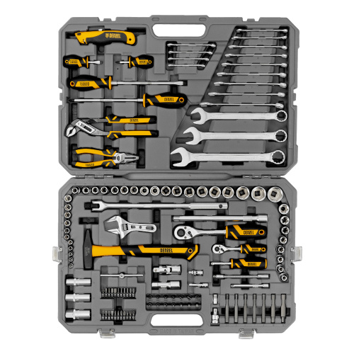 Набор инструментов, 1/2", 1/4", CrV, S2, пластиковый кейс, 122 предмета Denzel по ценам производителя в Воронеже с доставкой по всей России