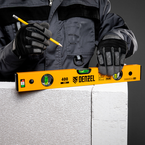 Уровень алюминиевый, 400 мм, фрезерованный, 3 глазка Denzel по ценам производителя в Воронеже с доставкой по всей России