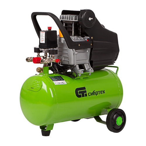 Компрессор воздушный КК-1500/24, 1.5 кВт, 198 л/мин, 24 л, прямой привод, масляный Сибртех по ценам производителя в Воронеже с доставкой по всей России