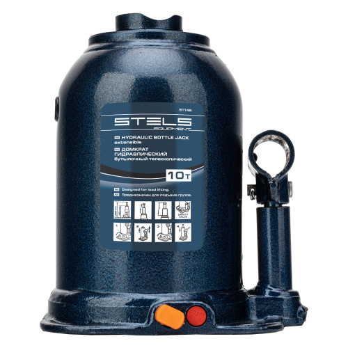 Домкрат гидравлический бутылочный телескопический, 10 т, подъем 180-450 мм Stels по ценам производителя в Воронеже с доставкой по всей России