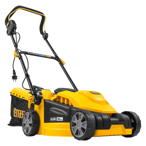 Газонокосилка электрическая GM-1600, 1600 Вт, ширина 36 см, 3 уровя, травосборник 35 л. Denzel по ценам производителя в Воронеже с доставкой по всей России