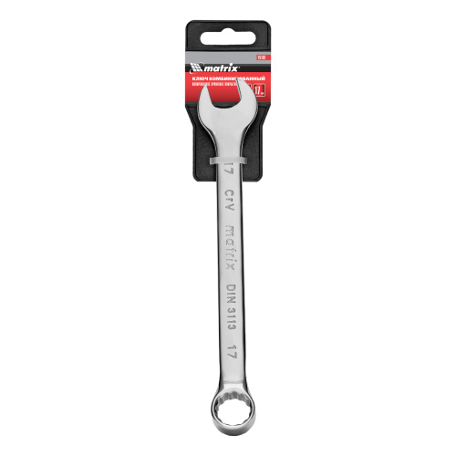Ключ комбинированный, 17 мм, CrV, полированный хром Matrix по ценам производителя в Воронеже с доставкой по всей России