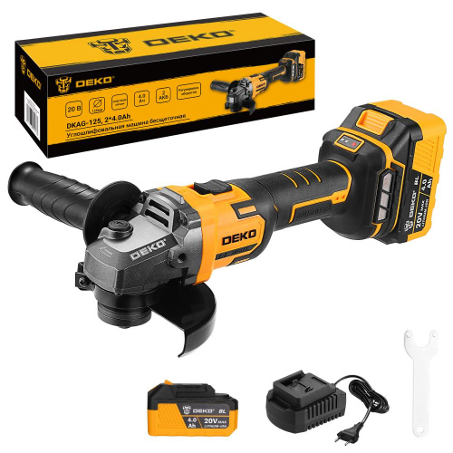 Углошлифовальная машина бесщеточная DEKO DKAG-125, 20В, 2*4.0Ач по ценам производителя в Воронеже с доставкой по всей России